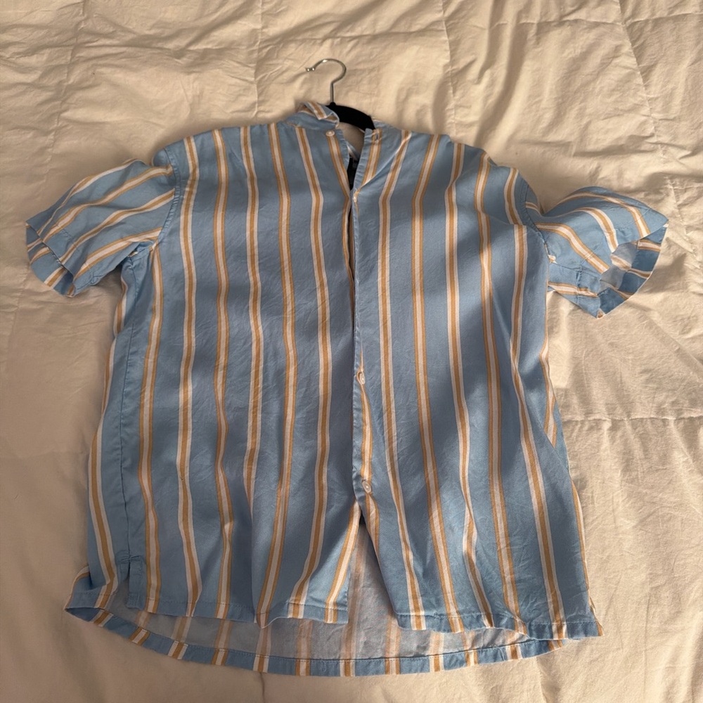 H&M Light Blue and White Striped Casual Shirt
